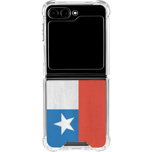 Chile Flag Distressed Galaxy Z Flip6 Clear Case
